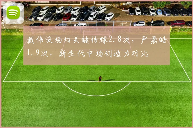 戴伟浚场均关键传球2.8次，严鼎皓1.9次，新生代中场创造力对比